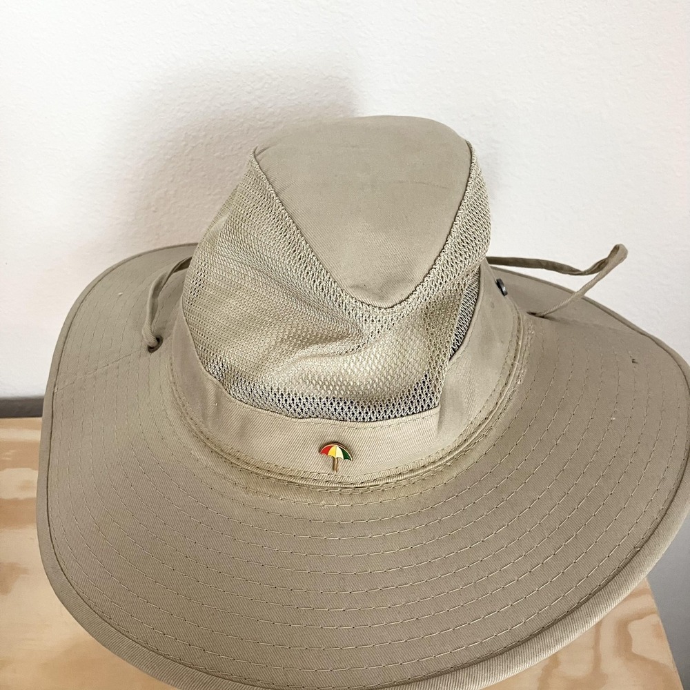 Stetson Boonie Hat Mens Large Beige Mesh Wide Brim Safari Sun Outdoor Ventilated